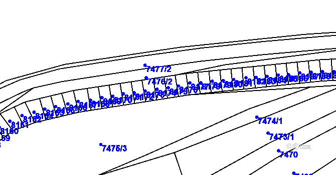 Parcela st. 8175 v KÚ Židenice, Katastrální mapa