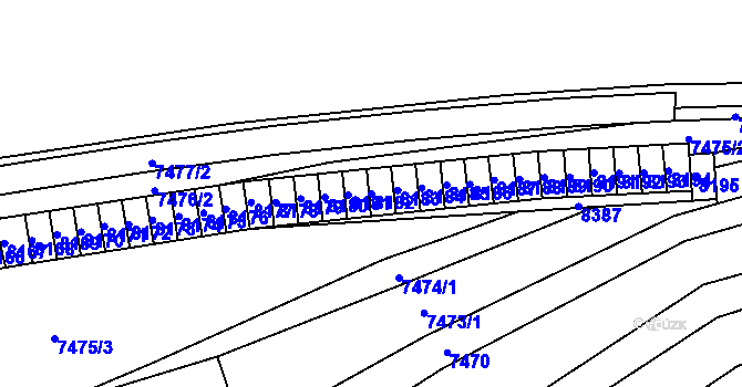 Parcela st. 8182 v KÚ Židenice, Katastrální mapa