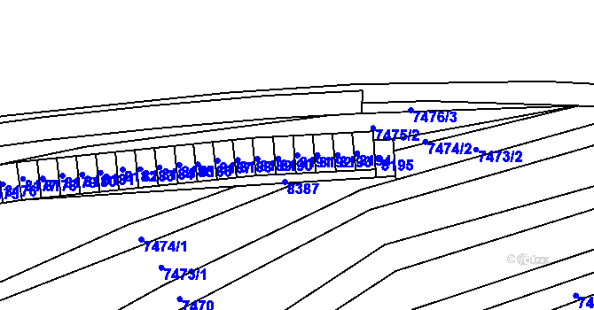 Parcela st. 8191 v KÚ Židenice, Katastrální mapa