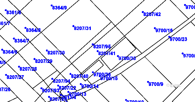 Parcela st. 8207/41 v KÚ Židenice, Katastrální mapa