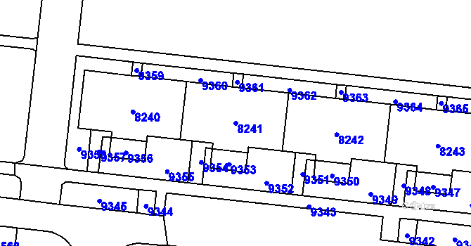 Parcela st. 8241 v KÚ Židenice, Katastrální mapa