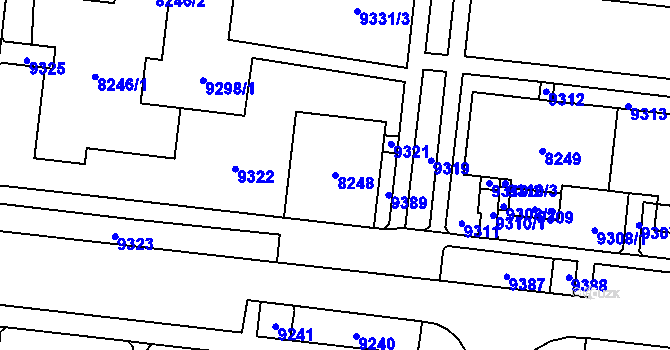 Parcela st. 8248 v KÚ Židenice, Katastrální mapa