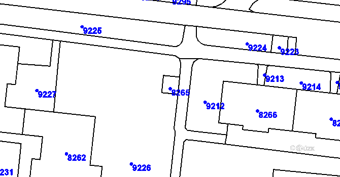 Parcela st. 8265 v KÚ Židenice, Katastrální mapa