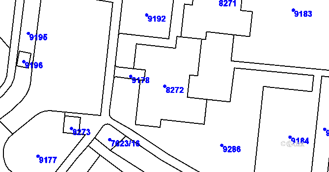 Parcela st. 8272 v KÚ Židenice, Katastrální mapa