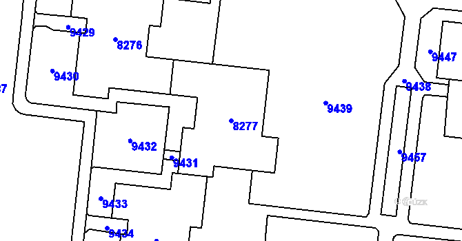 Parcela st. 8277 v KÚ Židenice, Katastrální mapa