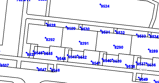 Parcela st. 8291 v KÚ Židenice, Katastrální mapa