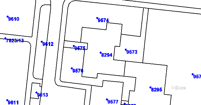 Parcela st. 8294 v KÚ Židenice, Katastrální mapa