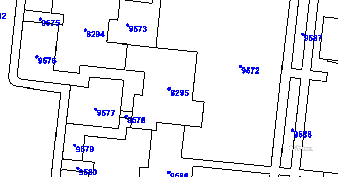 Parcela st. 8295 v KÚ Židenice, Katastrální mapa
