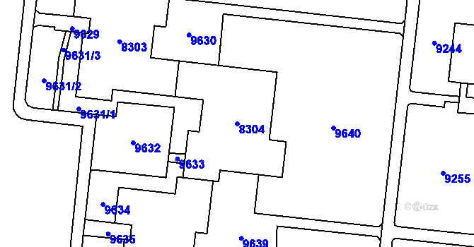 Parcela st. 8304 v KÚ Židenice, Katastrální mapa