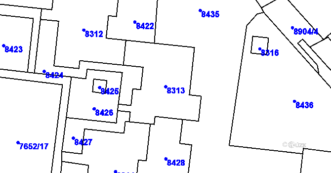 Parcela st. 8313 v KÚ Židenice, Katastrální mapa