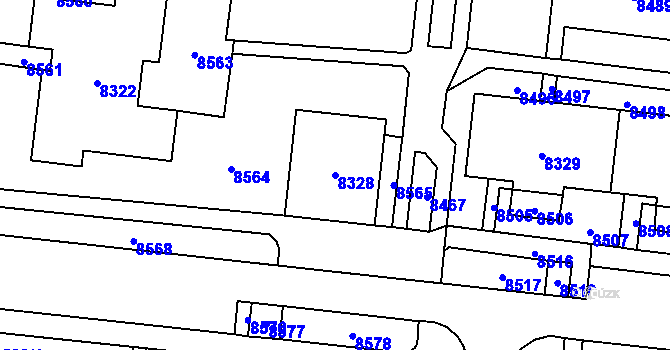 Parcela st. 8328 v KÚ Židenice, Katastrální mapa