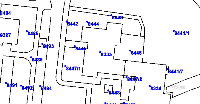 Parcela st. 8333 v KÚ Židenice, Katastrální mapa