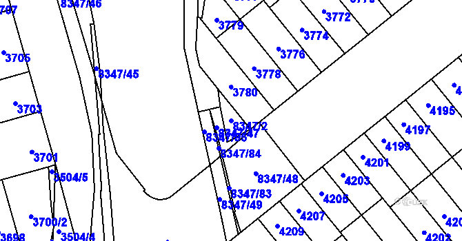 Parcela st. 8347/2 v KÚ Židenice, Katastrální mapa