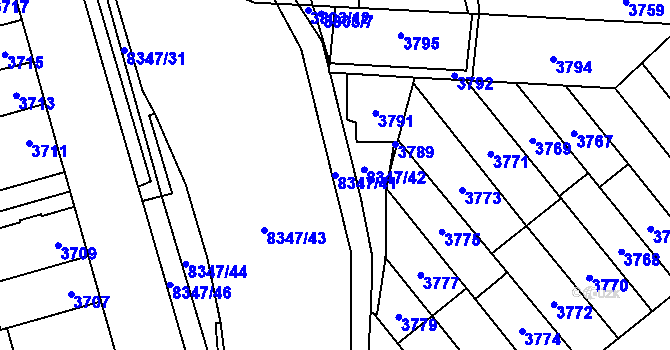 Parcela st. 8347/41 v KÚ Židenice, Katastrální mapa