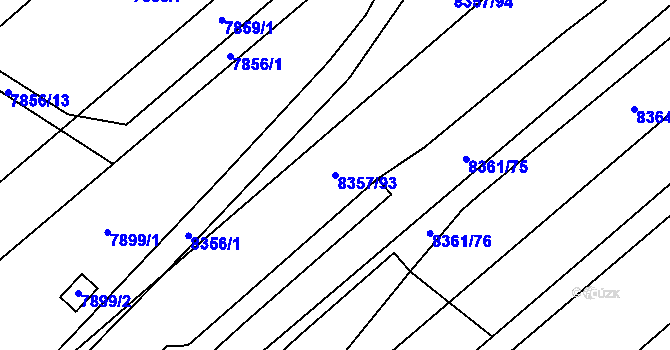 Parcela st. 8357/93 v KÚ Židenice, Katastrální mapa
