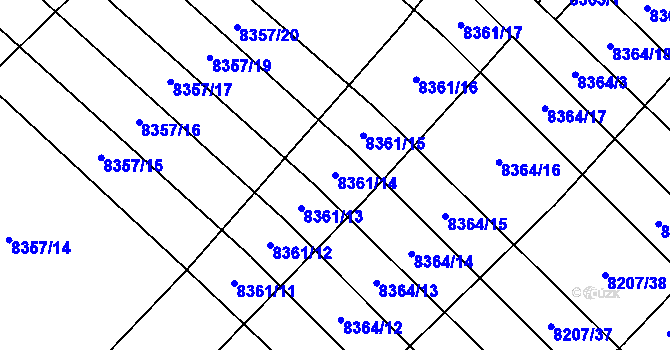 Parcela st. 8361/14 v KÚ Židenice, Katastrální mapa