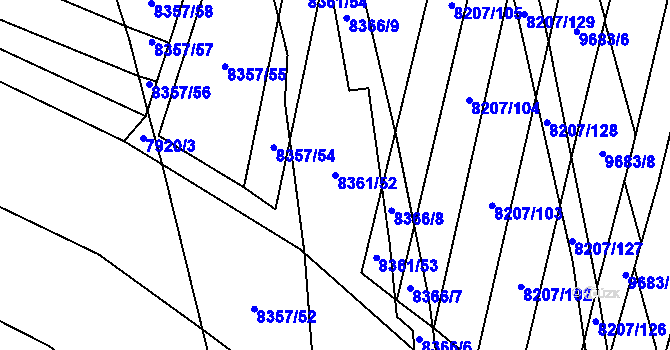 Parcela st. 8361/52 v KÚ Židenice, Katastrální mapa