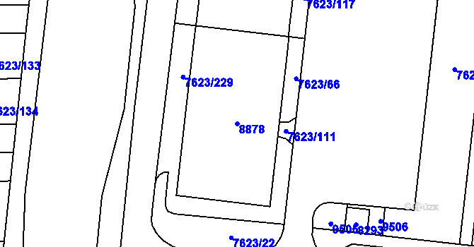 Parcela st. 8878 v KÚ Židenice, Katastrální mapa