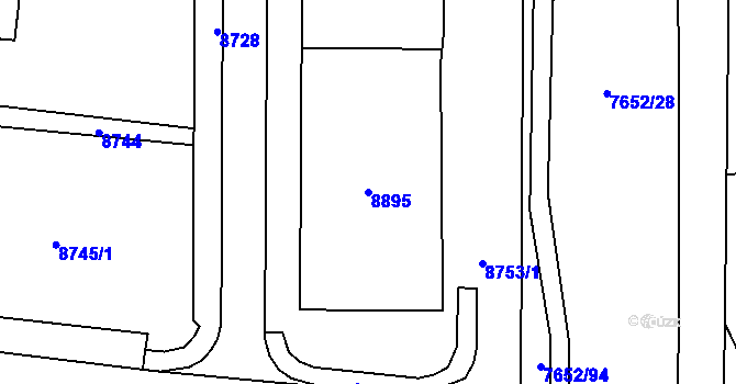 Parcela st. 8895 v KÚ Židenice, Katastrální mapa