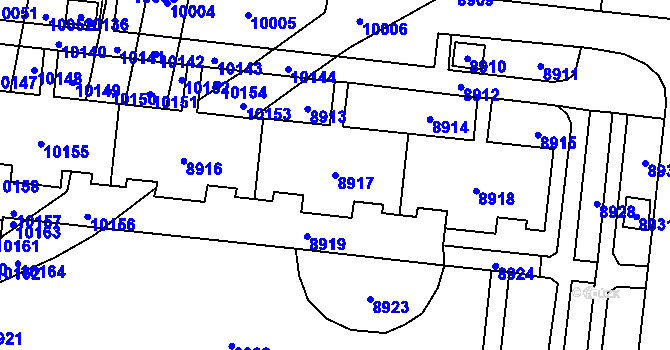 Parcela st. 8917 v KÚ Židenice, Katastrální mapa