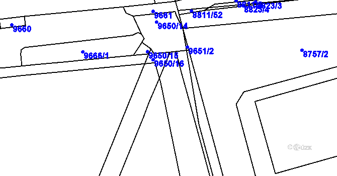 Parcela st. 9652/62 v KÚ Židenice, Katastrální mapa