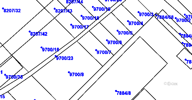 Parcela st. 9700/7 v KÚ Židenice, Katastrální mapa
