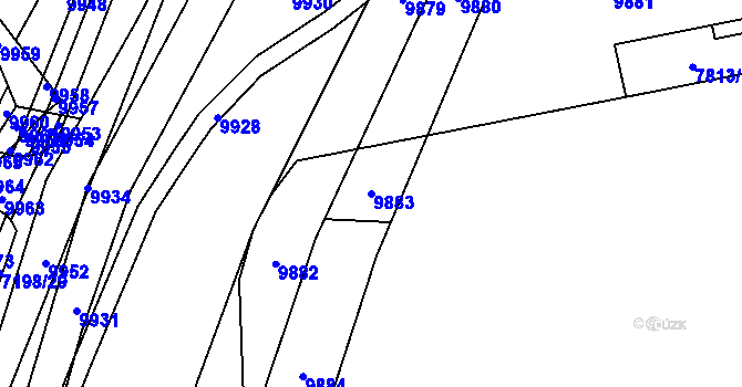 Parcela st. 9883 v KÚ Židenice, Katastrální mapa
