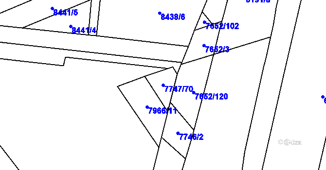 Parcela st. 7747/70 v KÚ Židenice, Katastrální mapa