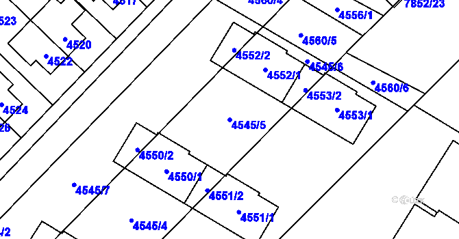 Parcela st. 4545/5 v KÚ Židenice, Katastrální mapa