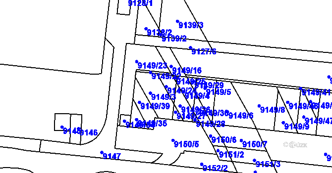 Parcela st. 9149/24 v KÚ Židenice, Katastrální mapa