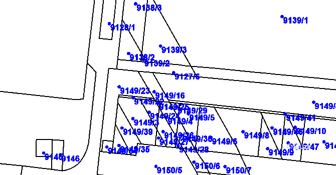 Parcela st. 9149/17 v KÚ Židenice, Katastrální mapa