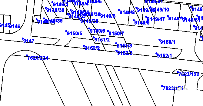 Parcela st. 7623/113 v KÚ Židenice, Katastrální mapa