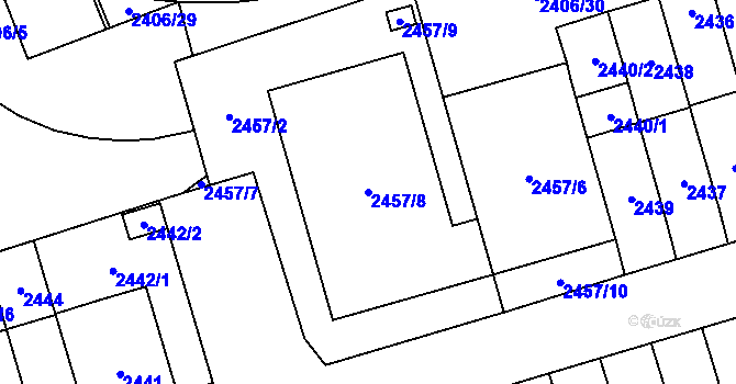 Parcela st. 2457/8 v KÚ Židenice, Katastrální mapa