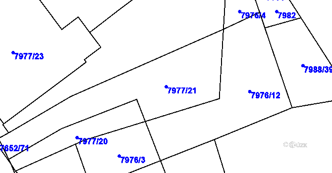 Parcela st. 7977/21 v KÚ Židenice, Katastrální mapa