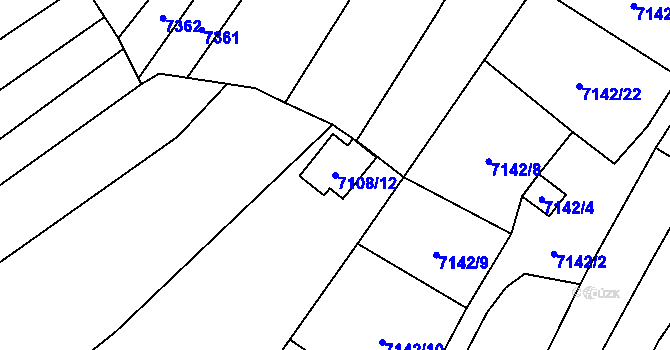 Parcela st. 7108/12 v KÚ Židenice, Katastrální mapa