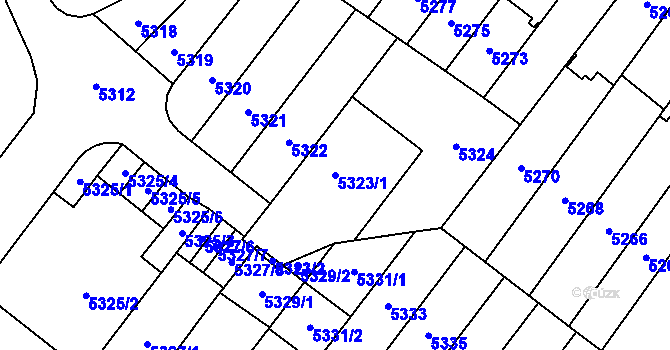 Parcela st. 5323/1 v KÚ Židenice, Katastrální mapa