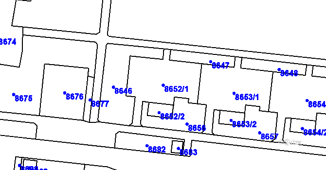 Parcela st. 8652/1 v KÚ Židenice, Katastrální mapa