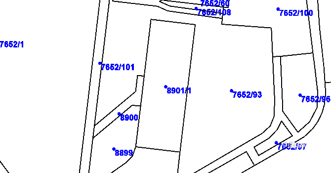 Parcela st. 8901/1 v KÚ Židenice, Katastrální mapa