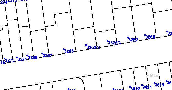 Parcela st. 3264/2 v KÚ Židenice, Katastrální mapa