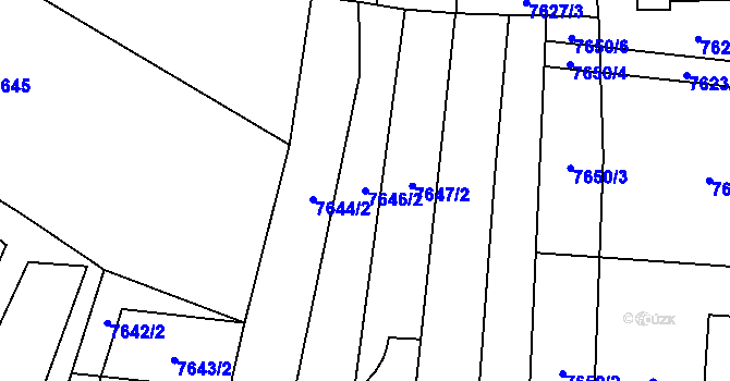 Parcela st. 7646/2 v KÚ Židenice, Katastrální mapa