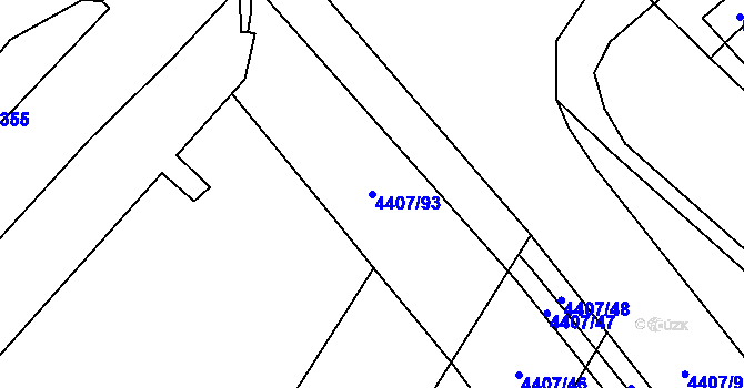 Parcela st. 4407/93 v KÚ Židenice, Katastrální mapa