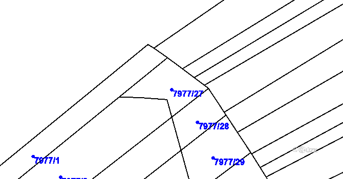 Parcela st. 7977/27 v KÚ Židenice, Katastrální mapa
