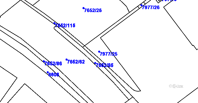 Parcela st. 7977/25 v KÚ Židenice, Katastrální mapa