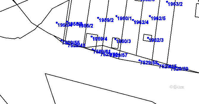 Parcela st. 7529/56 v KÚ Židenice, Katastrální mapa