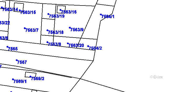 Parcela st. 7564/2 v KÚ Židenice, Katastrální mapa