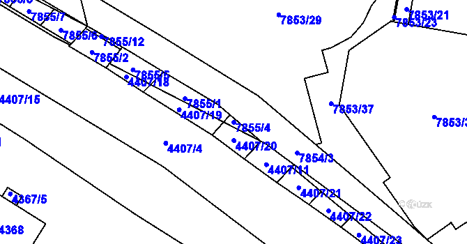 Parcela st. 7855/4 v KÚ Židenice, Katastrální mapa