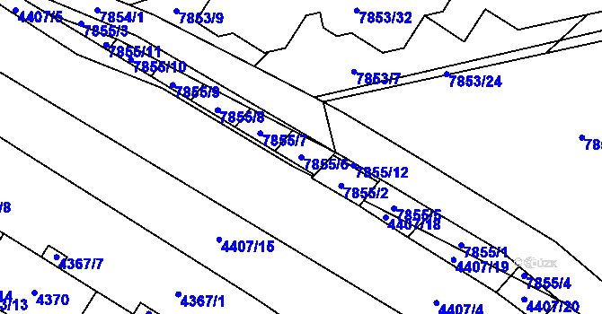 Parcela st. 7855/6 v KÚ Židenice, Katastrální mapa
