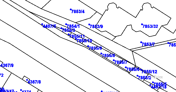 Parcela st. 7855/9 v KÚ Židenice, Katastrální mapa