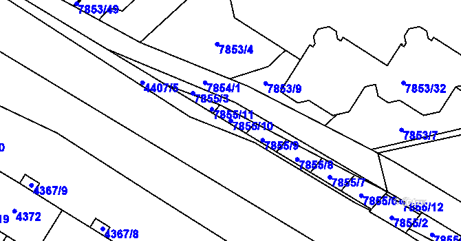 Parcela st. 7855/10 v KÚ Židenice, Katastrální mapa
