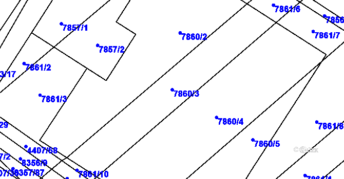 Parcela st. 7860/3 v KÚ Židenice, Katastrální mapa